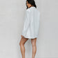 Sage Skirt - White Pinstripe