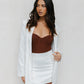 Sage Skirt - White Pinstripe