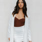 Sage Skirt - White Pinstripe