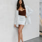 Sage Skirt - White Pinstripe