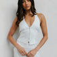 Sage Skirt - White Pinstripe