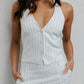 Sage Skirt - White Pinstripe