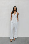 Cerlah Tailored Pants - White Pinstripe