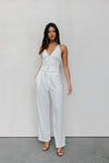 Cerlah Tailored Pants - White Pinstripe