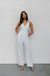Cerlah Tailored Pants - White Pinstripe