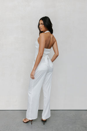Cerlah Tailored Pants - White Pinstripe