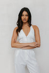 Cerlah Tailored Pants - White Pinstripe