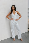 Cerlah Tailored Pants - White Pinstripe