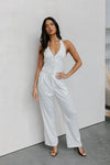 Cerlah Tailored Pants - White Pinstripe