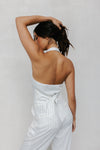 Cerlah Tailored Pants - White Pinstripe