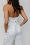 Cerlah Tailored Pants - White Pinstripe