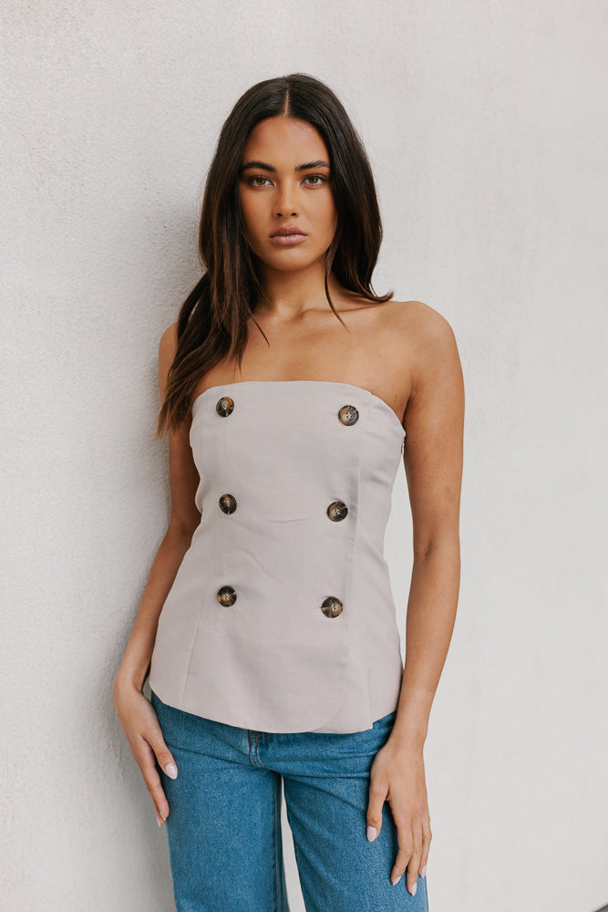 Willar Strapless Top Greige