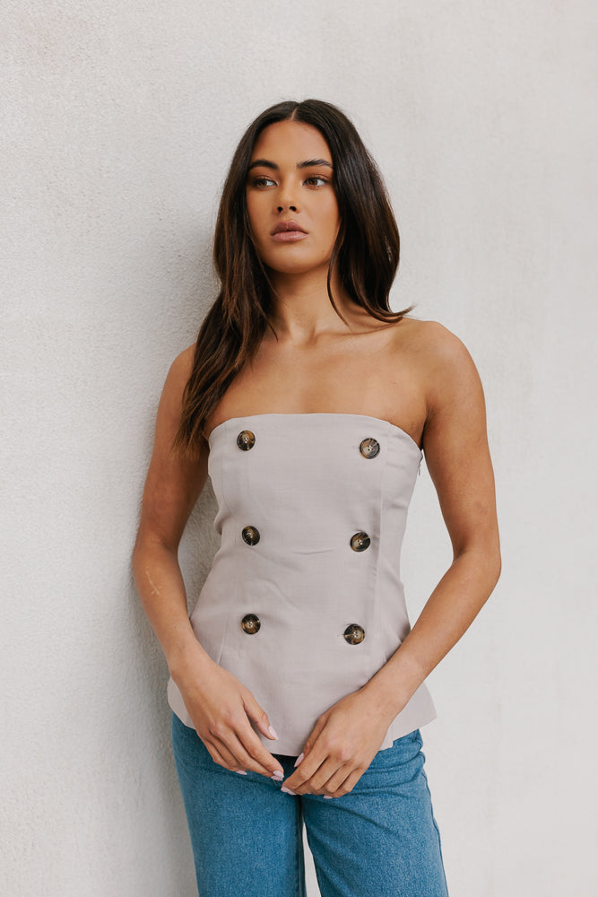 Willar Strapless Top Greige