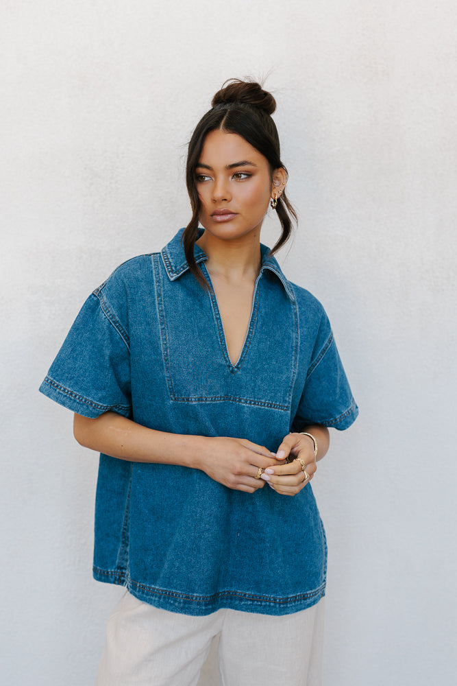 Xesse Top Blue Denim