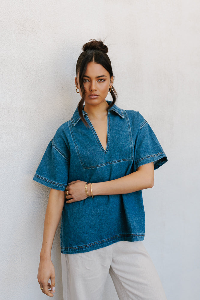 Xesse Top Blue Denim