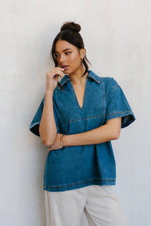 Xesse Top - Blue Denim