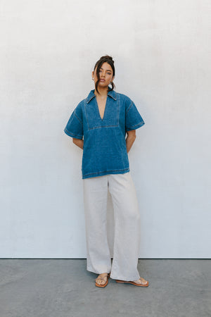 Xesse Top - Blue Denim