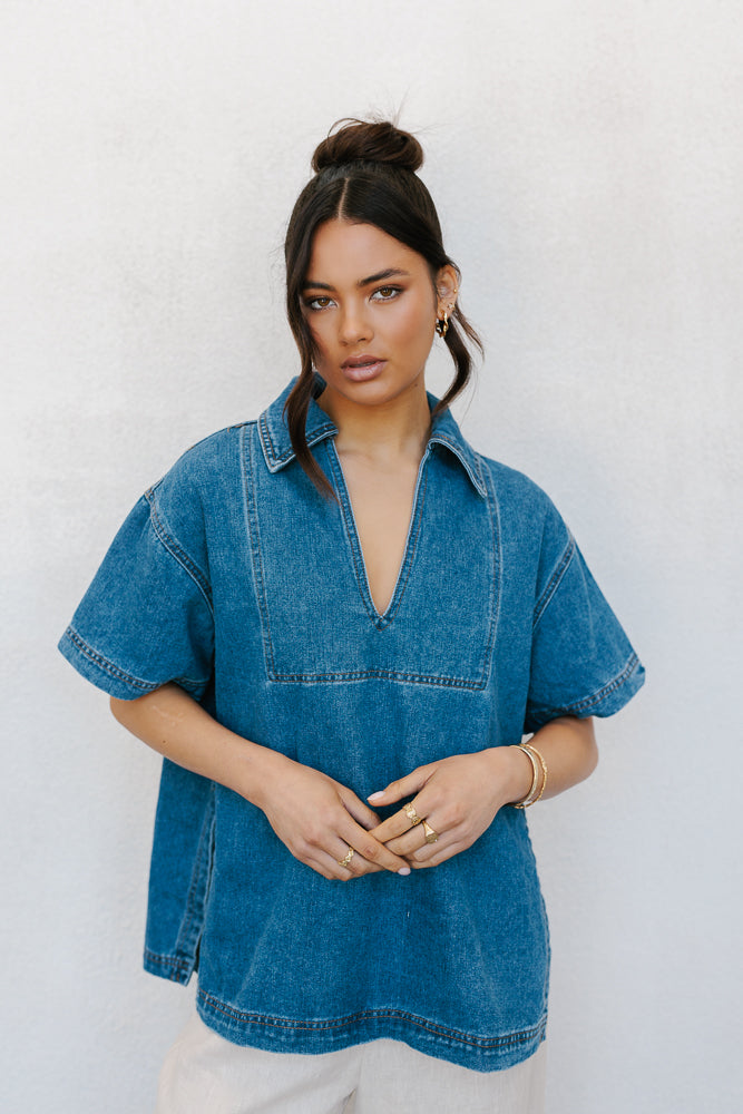 Xesse Top Blue Denim