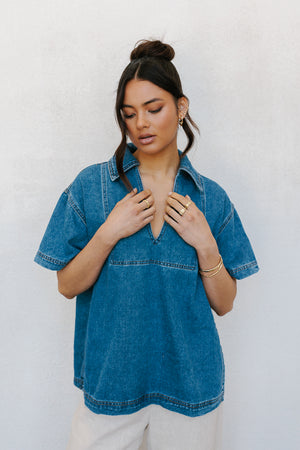 Xesse Top - Blue Denim