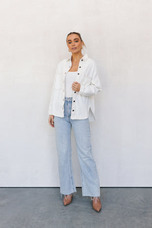 Xita Shacket - White Denim