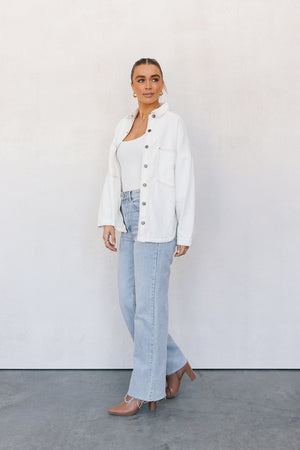 Xita Shacket - White Denim