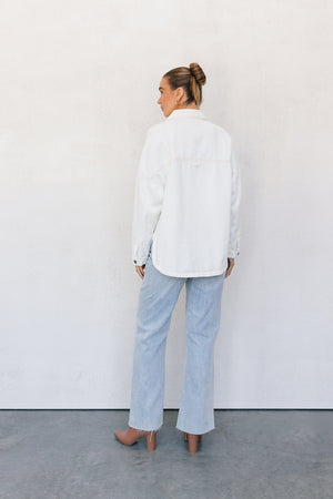 Xita Shacket - White Denim