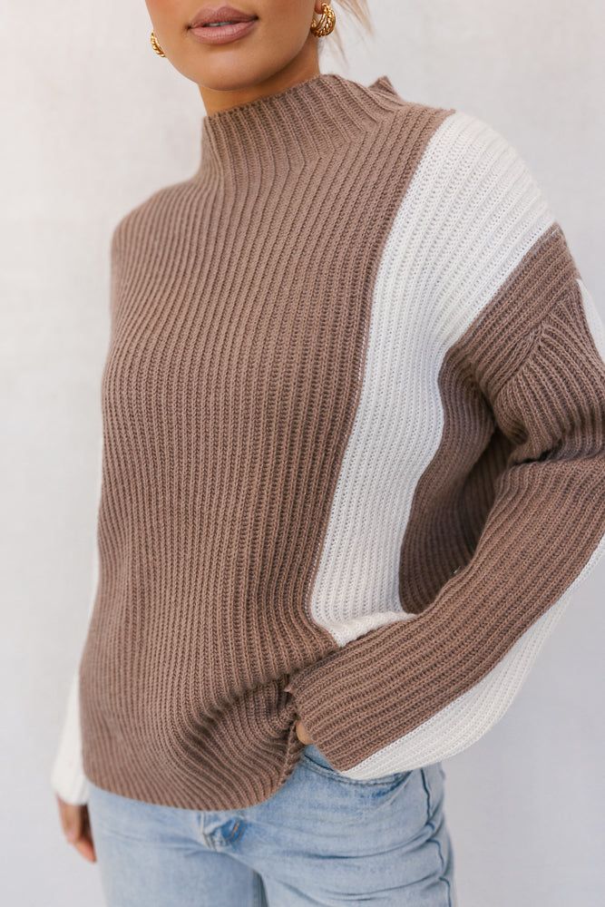 Zarli Jumper - Mocha/Cream Stripe