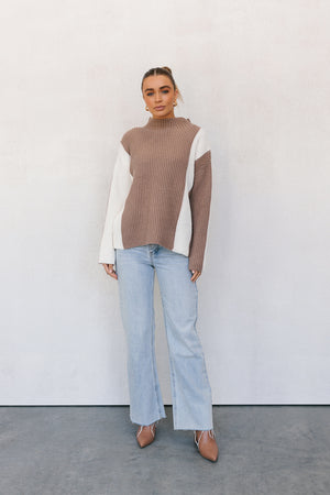 Zarli Jumper - Mocha/Cream Stripe