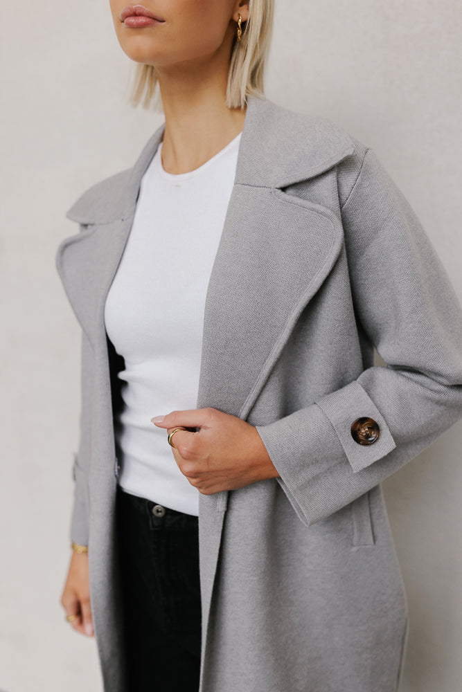 Zikkah Coat - Grey Knit