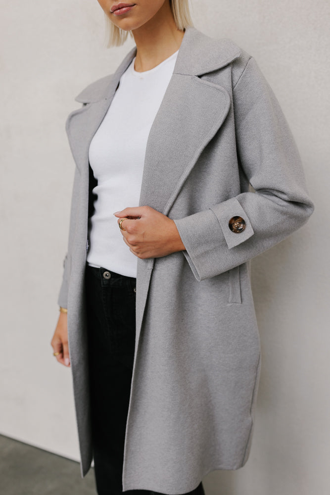 Zikkah Coat - Grey Knit