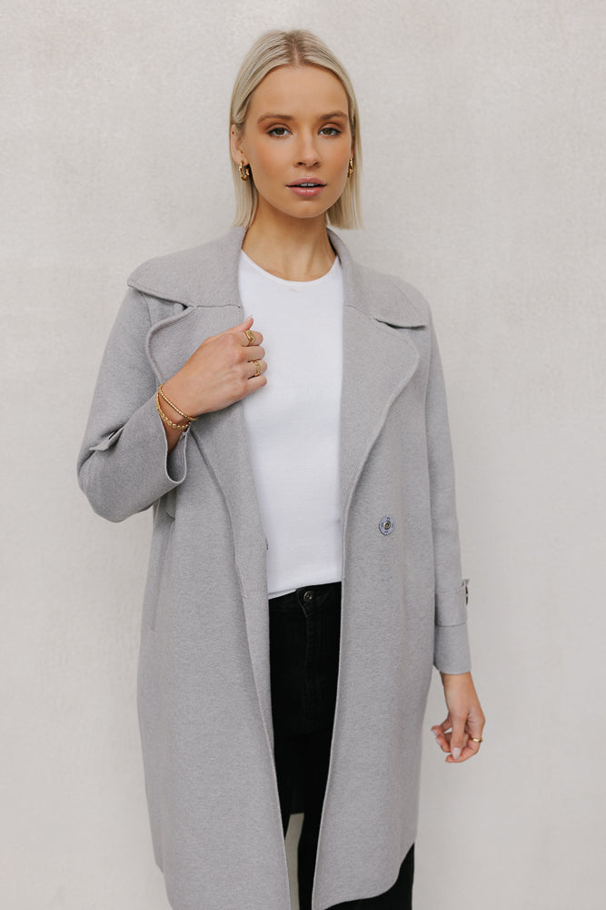 Zikkah Coat - Grey Knit