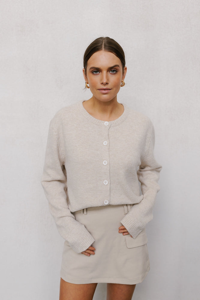 Zita Cardigan - Beige Marle