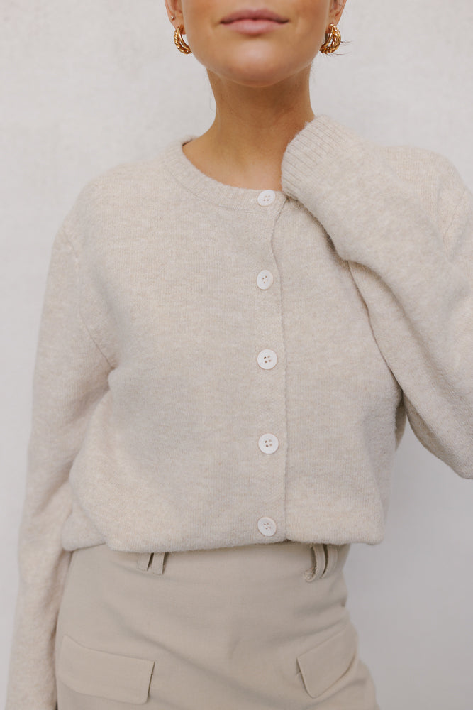 Zita Cardigan - Beige Marle