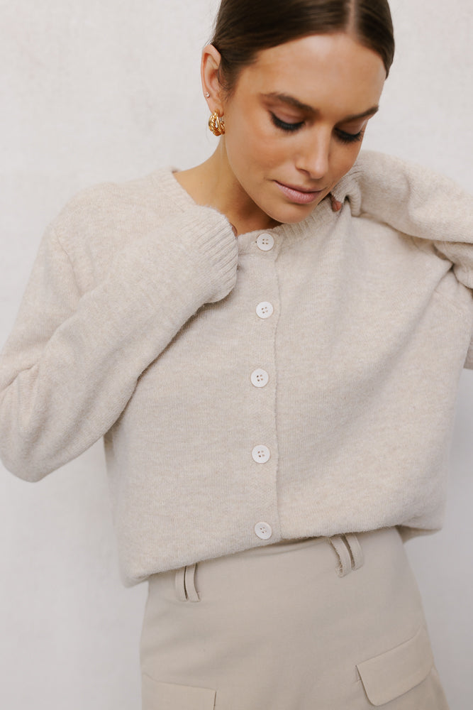 Zita Cardigan - Beige Marle