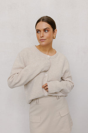 Zita Cardigan - Beige Marle