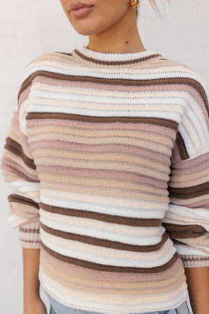 Zuma Jumper - Beige/Brown Stripe