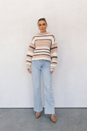 Zuma Jumper - Beige/Brown Stripe