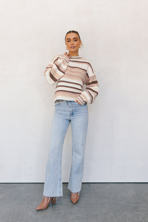 Zuma Jumper - Beige/Brown Stripe