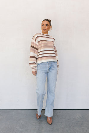 Zuma Jumper - Beige/Brown Stripe