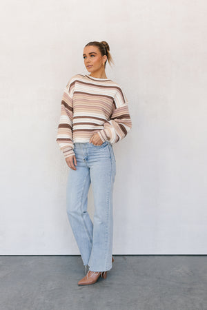 Zuma Jumper - Beige/Brown Stripe