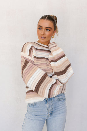 Zuma Jumper - Beige/Brown Stripe