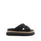 Aysha Slides - Black Raffia