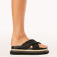 Aysha Slides - Black Raffia