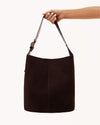 Cali Shoulder Bag - Chocolate Suede