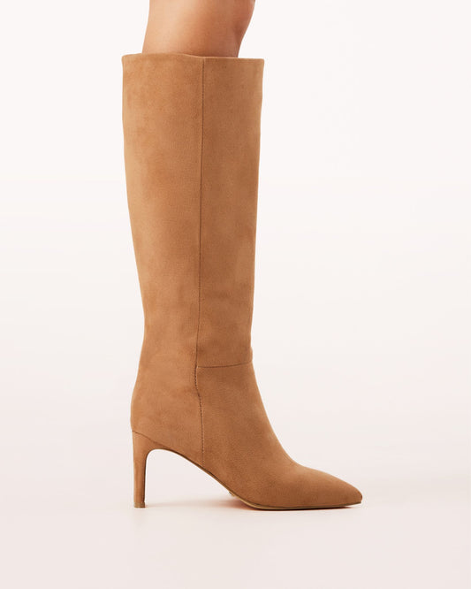 Antoinette Knee-high Boots - Tan Suede