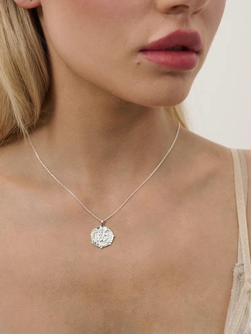 Coin Charm Necklace - Silver