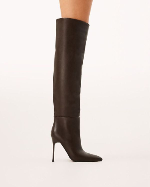 Rosella Knee-high Boots - Dark Chocolate Brown