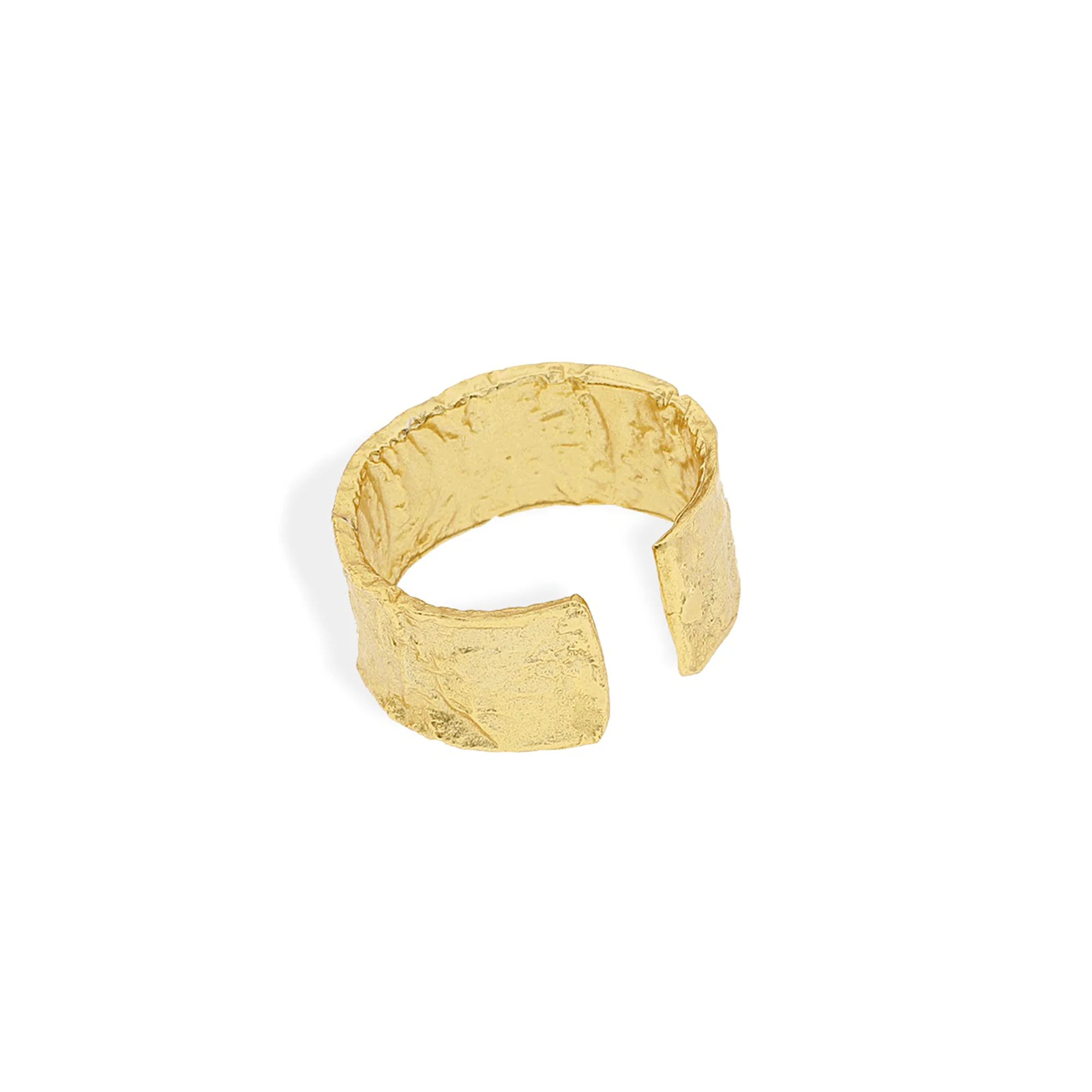 Eros Large Textured Ring Gold