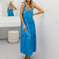 Teya Dress - Blue Embroidery