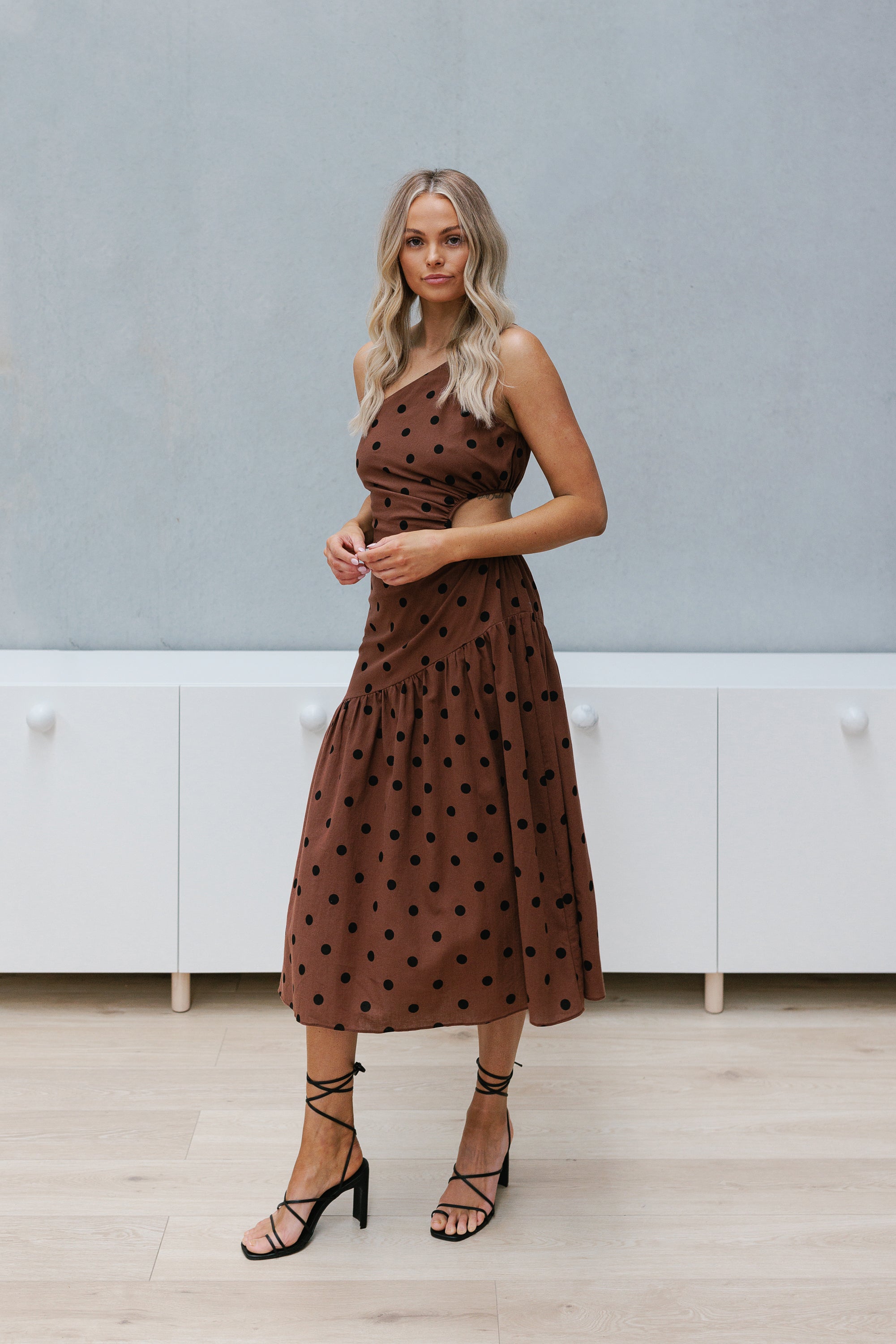 Coco Dress - Choc/Black Spot